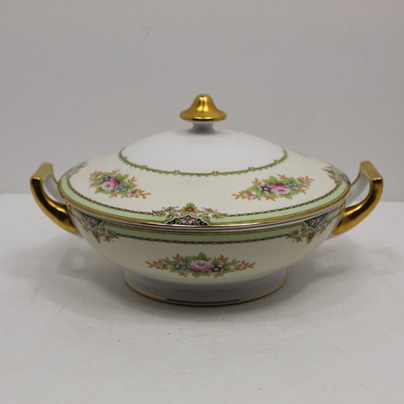 Meito China Made in Japan Hand Painted Round Covered Serving Bowl - Picture 1 of 9